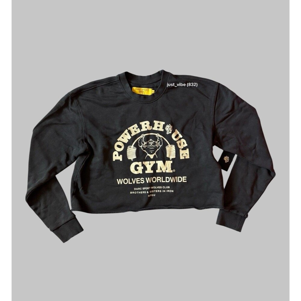 Darc Sport x Powerhouse Gym House Of Wolves Cropped Crewneck SHE Medium NWT